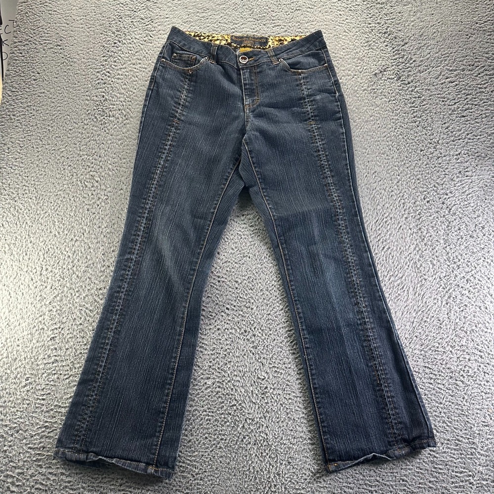 Boom Boom Jeans Womens 10 Blue Cotton Denim Bootcut Western Cowgirl Stretch